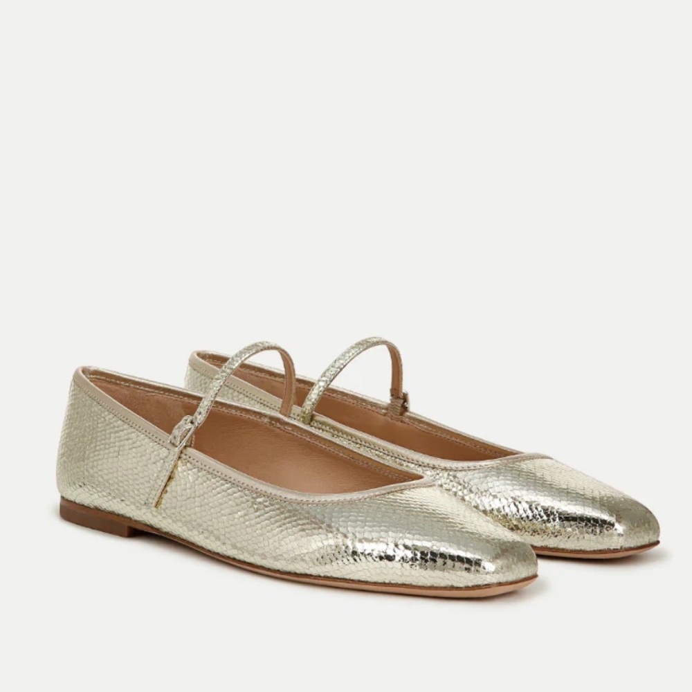 Veronica Beard Gold Flats